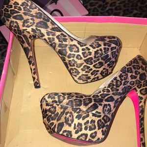 Satin Leopard print heels